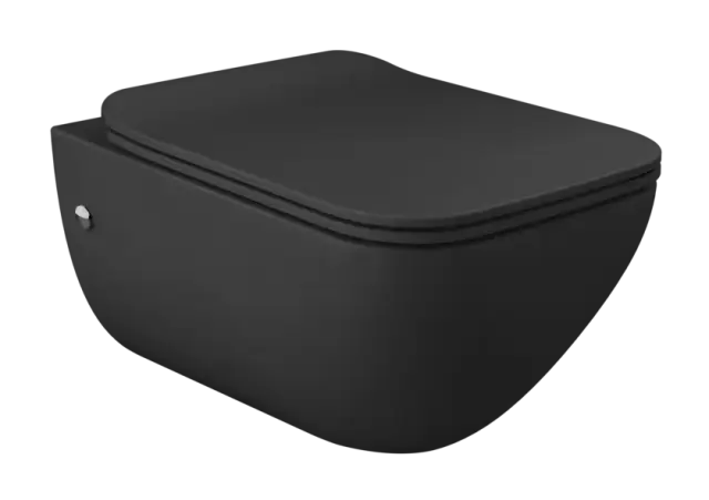 Унитаз Gessi Goccia, подвесной, со встроенным сифоном, сиденьем Slim, цвет Matt Black Ceramic