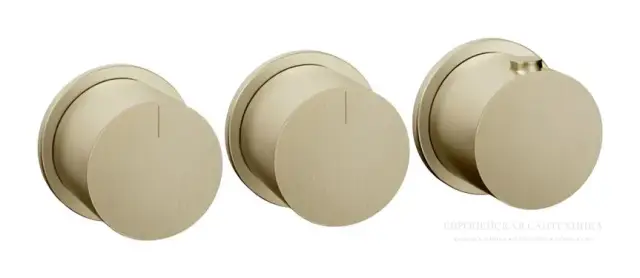 Термостат Gessi Tondo, настенный, с 2 независимыми выходами, встраиваемый, цвет Brass Brushed PVD