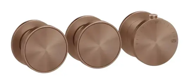Термостат Gessi Origini, с 2 независимыми выходами, внешние части, цвет Copper Brushed PVD