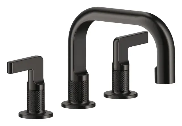 Смеситель для раковины Gessi Inciso, на 3 отверстия, без донного клапана, цвет Black Metal Brushed PVD