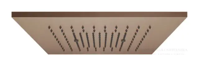Накладная панель верхнего душ Gessi Minimali, 350x350 мм, с функцией дождя, цвет Copper Brushed PVD