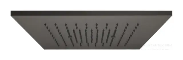 Накладная панель верхнего душ Gessi Minimali 350x350 мм, с функцией дождя, цвет Black Metal Brushed PVD