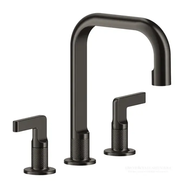 Смеситель для раковины Gessi Inciso, средний, c донным клапаном, цвет Black Metal Brushed PVD