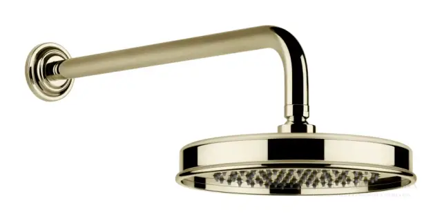 Верхний душ Gessi Venti20, Ø200 мм, для настенного крепления, поворотный, цвет Brass PVD