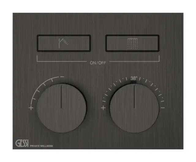 Термостат Gessi HI-FI, до 2-х функций одновременно, встраиваемый, цвет Black Metal Brushed PVD