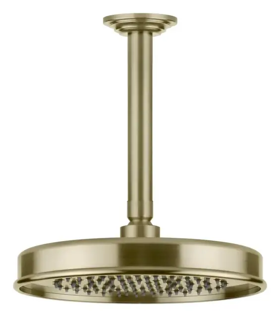 Верхний душ Gessi Venti20, 230 мм, потолочный, поворотный с шарниром, цвет Brushed Brass PVD