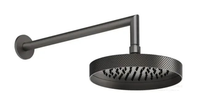Верхний душ Gessi Anello, регулируемый, с кронштейном, цвет Black Metal Brushed PVD