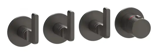 Термостат Gessi Inciso, встраиваемый, с 3 независимыми выходами, внешняя часть, цвет Black Metal Brushed PVD