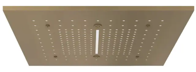 Накладная панель верхнего душа Gessi Afilo, 500x500 мм, внешняя часть, цвет Antique Brass