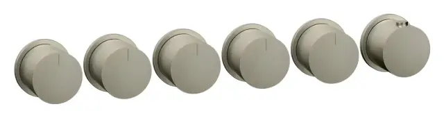 Термостат Gessi Tondo, с 5 независимыми выходами, внешние части, цвет Finox Brushed Nickel