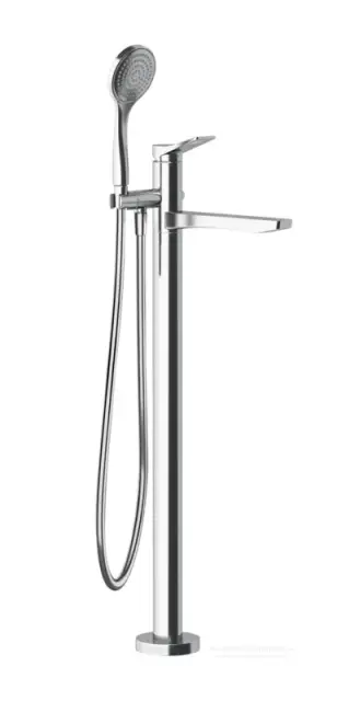 Смеситель для ванны Gessi Rilievo, напольный, с душевой лейкой, внешняя часть, цвет Chrome