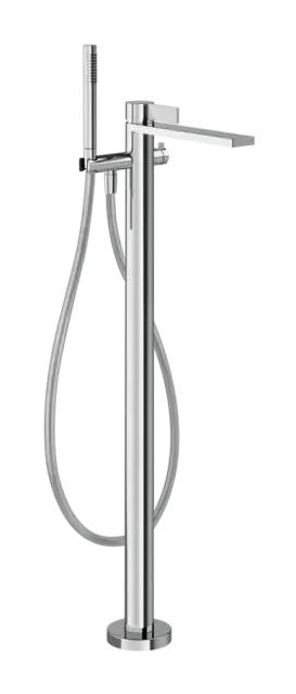 Cмеситель для ванны Gessi Inverso, напольный, с переключателем и ручным душем, внешняя часть, цвет Chrome