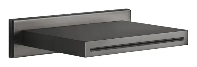 Излив для душа Gessi, каскадный, настенное крепление, для смесителя удаленного управления, цвет Black Metal Brushed PVD