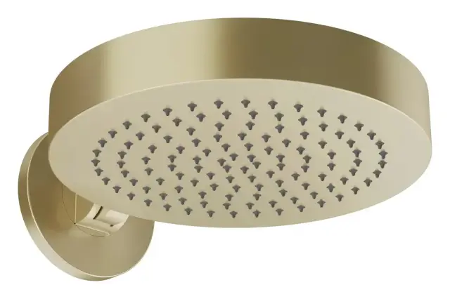 Верхний душ Gessi, настенный, поворотный, с защитой от известкового налёта, цвет Brushed Brass PVD