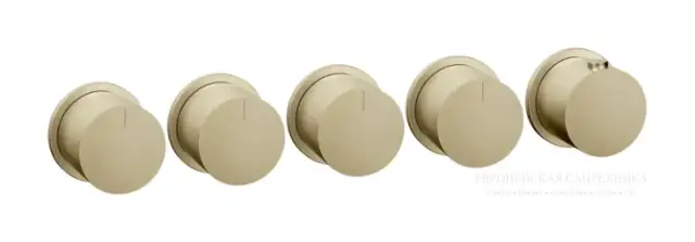 Термостат Gessi Tondo, встраиваемый, с 4 независимыми выходами, цвет Brushed Brass PVD
