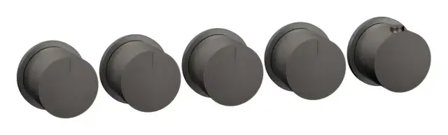 Термостат Gessi Tondo, встраиваемый, с 4 независимыми выходами, цвет Black Metal Brushed PVD
