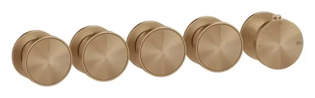 Термостат Gessi Origini, с 4 независимыми выходами, встраиваемый, цвет Warm Bronze Br. PVD