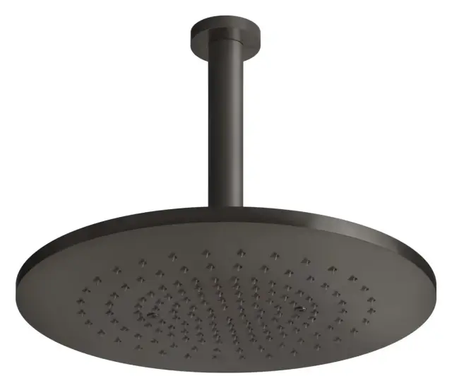 Верхний душ Gessi316, Ø355 мм, шарнирный для потолочного крепления, цвет Black Metal Brushed PVD