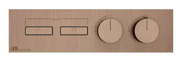Термостат Gessi HI-FI, до 2-х функций одновременно, встраиваемый, внешняя часть, цвет Copper Brushed PVD