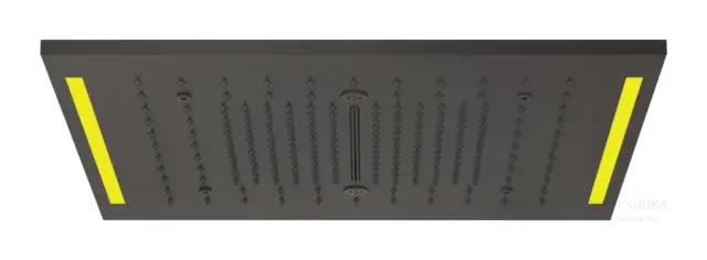 Накладная панель верхнего душа Gessi Colour, с подсветкой, 500x500 мм, цвет Black Metal Brushed PVD