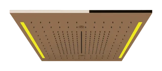 Накладная панель верхнего душа Gessi Colour, с подсветкой, 500x500 мм, цвет Copper PVD