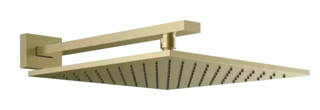 Верхний душ Gessi Rettangolo, настенный, 300x300 мм, цвет Brushed Brass PVD