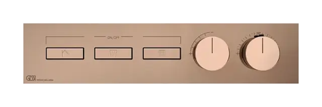 Термостат Gessi HI-FI, до 3 функций одновременно, с кнопками вкл/выкл, встраиваемый, внешняя часть, цвет Copper PVD