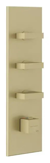 Термостат Gessi Rettangolo, на 3 потребителя, 109х366 мм, цвет Brushed Brass PVD