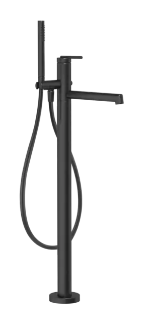 Смеситель для ванны Gessi Ingranaggio, напольный, с ручным душем, встраиваемый, цвет Matte Black