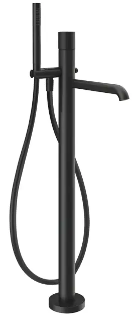 Смеситель для ванны Gessi Habito Cesello, напольный, излив 260 мм, ручной душ, шланг 1500 мм, внешняя часть, цвет Matte Black