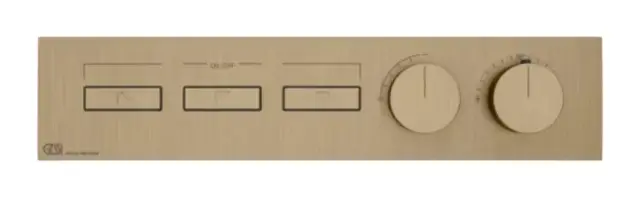 Термостат Gessi HI-FI, с кнопками вкл/выкл, до 3 функций одновременно, внешняя часть, ширина 455 мм, цвет Warm Bronze Brushed PVD