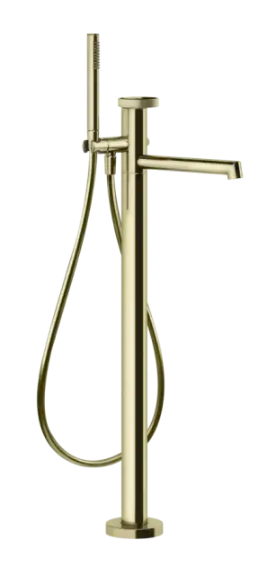Cмеситель для ванны Gessi Anello, напольный, с душевой лейкой, встраиваемый, цвет Brass PVD