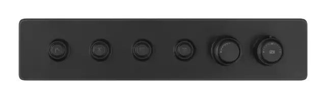 Термостат Gessi HI-FI Eclectic, встраиваемый, до 4 функций одновременно, с кнопками вкл/выкл, внешняя часть, цвет Black Metal PVD