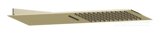 Верхний душ Gessi Tremillimetri, настенный, тропический ливень, водопад, цвет Brass PVD