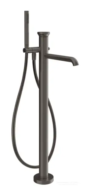 Смеситель для ванны Gessi Origini, напольный, с душевой лейкой, внешняя часть, цвет Black Metal Brushed PVD