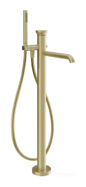 Смеситель для ванны Gessi Origini, напольный, с душевой лейкой, внешняя часть, цвет Brushed Brass PVD