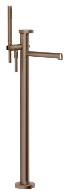Cмеситель для ванны Gessi Anello, напольный, с душевой лейкой, встраиваемый, цвет Copper Brushed PVD