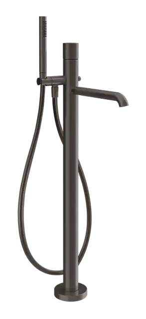 Cмеситель для ванны Gessi Habito, напольный, встраиваемый, с ручным душем, цвет Black Metal Brushed PVD