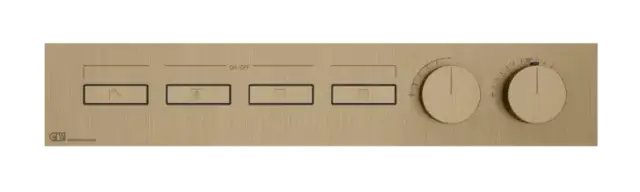 Термостат Gessi HI-FI, до 4-х функций одновременно, с кнопками вкл/выкл, встраиваемый, внешняя часть, цвет Warm Bronze Brushed PVD