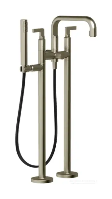 Смеситель Gessi Inciso, напольный, h877 мм, с душевой лейкой, для ванны, встраиваемый, цвет Finox Brushed Nickel