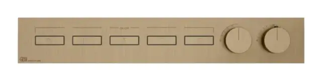 Термостат Gessi HI-FI, с кнопками вкл/выкл, до 5 функций одновременно, внешняя часть, ширина 615 мм, цвет Warm Bronze Brushed PVD