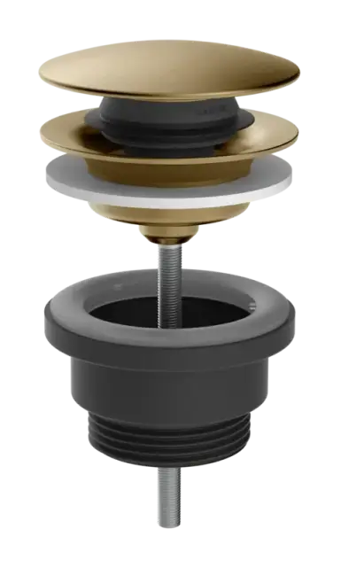 Донный клапан для раковины Gessi, 2-в-1, слив "Stop&Go", цвет Warm Bronze Brushed PVD