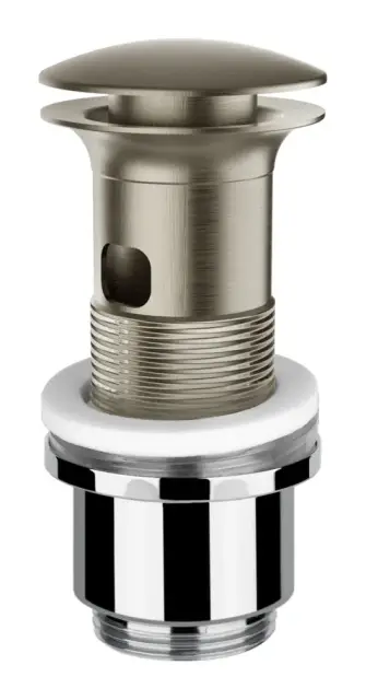 Донный клапан Gessi Technical, автоматический Stop&Go, для раковины c переливом, цвет Finox Brushed Nickel