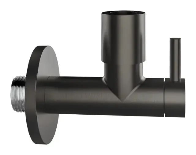 Кран-фильтр под раковину Gessi Technical Accessories, с подводом воды, запорный, цвет Black Metal Brushed PVD