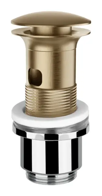 Донный клапан Gessi Technical, автоматический Stop&Go, для раковины c переливом, цвет Warm Bronze Brushed PVD