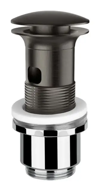 Донный клапан Gessi Technical, автоматический Stop&Go, для раковины c переливом, цвет Black Metal Brushed PVD