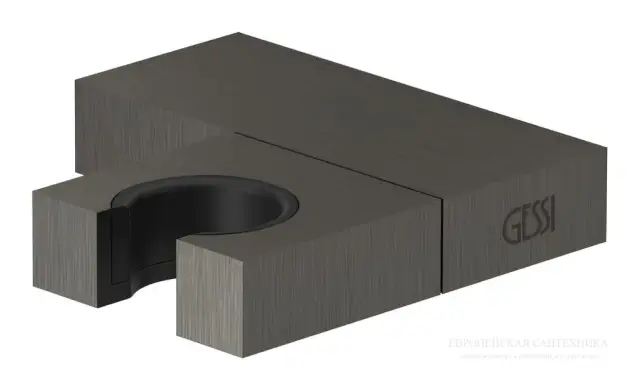 Держатель душевой лейки Gessi Rettangolo, поворотный, цвет Black Metal Brushed PVD