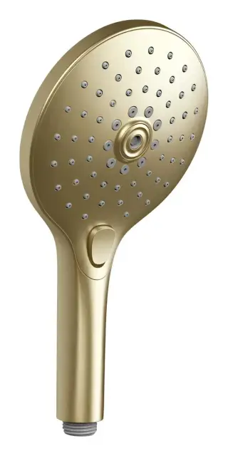 Душевая лейка Gessi Technical Accessories, 3-х позиционная, Ø130 мм, с кнопочным переключателем, цвет Brushed Brass PVD