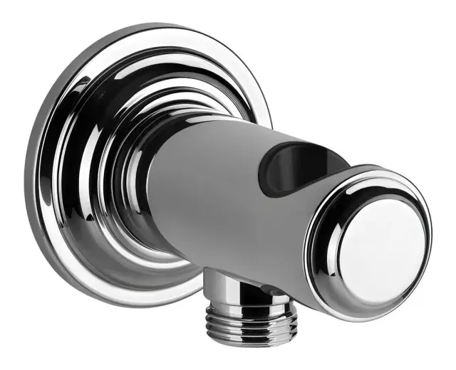 Шланговое подсоединение Gessi Venti20, со встроенным держателем ручной лейки и выводом воды, L-90 мм, цвет хром
