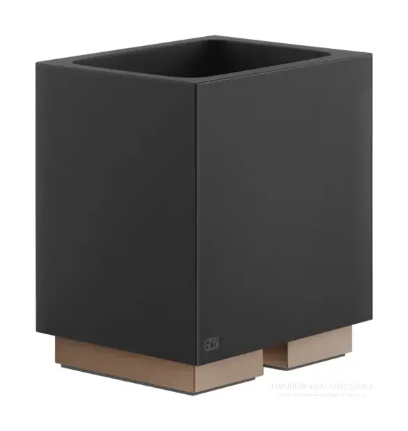 Стакан Gessi Rettangolo, настольный, 105хh125х85 мм, цвет Black/Copper Brushed PVD